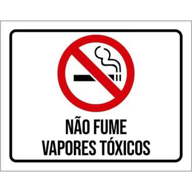 Imagem de Kit 3 Placas Sinalização Não Fume Vapores Tóxicos - Sinalizo