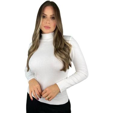 Imagem de Blusa De Frio Cacharrel Feminina Gola Alta Trico Manga Longa - Calu Tr