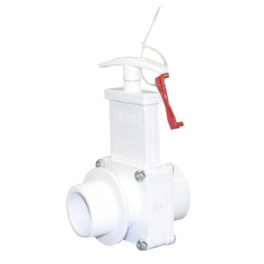 Imagem de Valterra Válvula de portão de PVC 6108X, branca, FPT de 3,8 cm x MPT com trava