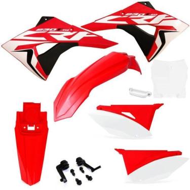 Imagem de Kit Plástico Biker Elite Honda Crf 230 2008 a 2019 Com Number Plate e 
