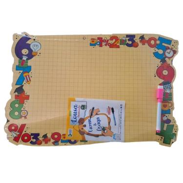 Imagem de Brinquedo Lousa Animada Números 30X43Cm Em Mdf Caneta