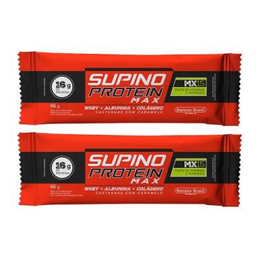 Imagem de Kit 2 Barra de Proteína Supino Protein Castanha com Caramelo 46g