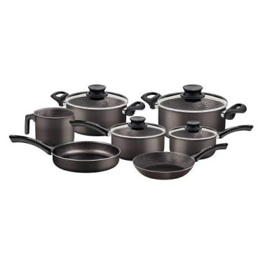 Imagem de Conjunto de Panelas Paris 7 Peças em Alumínio Antiaderente Chumbo - Tr