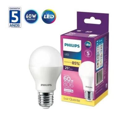 Imagem de Lâmpada Led Bulbo Philips 9w(eq60w) Branco-Quente 3000k Nfe