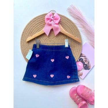 Imagem de Short e Short saia jeans infantil com lycra - Pirulitando Moda Infanti