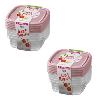Imagem de Conjunto Potes Plásticos Leve 10 Pague 8 Sanremo 530ml
