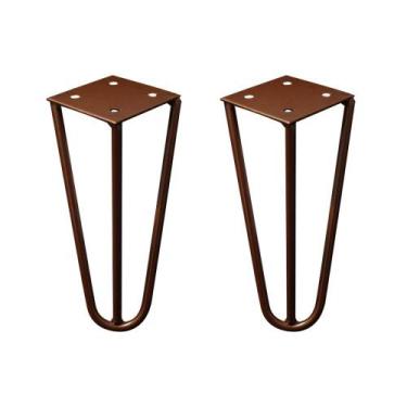 Imagem de Kit 2 Pés de Metal 15 CM Hairpin Legs Mesas de Centro Puffs Bronze G41