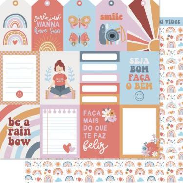 Imagem de Papel Scrapbook Dupla Face Cards Good Vibes Sd-1259 30,5x30,5cm Litoar