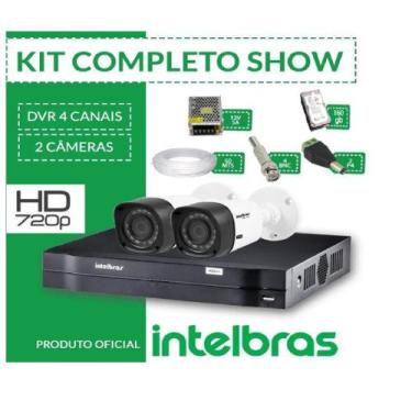 Imagem de Kit intelbras completo alta definição - 2 câmeras externas - hd