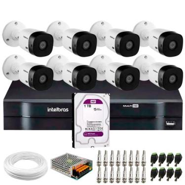 Imagem de Kit Intelbras 8 Câmeras HD 720p 1120 B + DVR Multi Hd Intelbras com HD