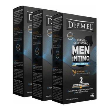 Imagem de Kit Com 3 Cremes Depilatório Men Íntimo 95g - Depimiel