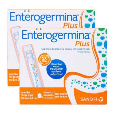 Imagem de Enterogermina Plus com 5 Frascos de 5ml cada  Kit com duas unidades