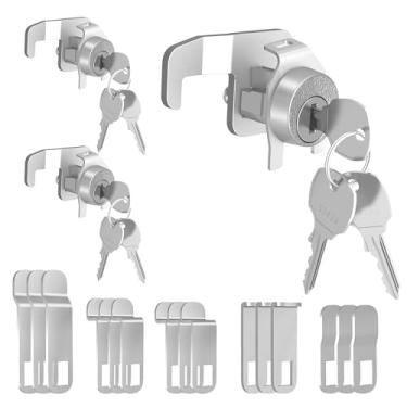 Imagem de Yqwwda 3 peças de cadeado de caixa de correio, substituição de bloqueio de caixa de correio nacional L-1172C para chave de caixa de correio C9100 com 3 chaves e câmera C7120, acabamento de níquel