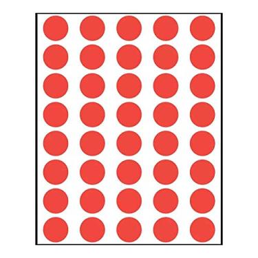 Imagem de Nev's Ink Etiqueta DOT-12M-RED Dot Circular, 1,27 cm de diâmetro, vermelha (caixa com 1000)