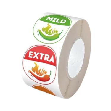 Imagem de IEUDNS 500 pces/rolo indicador picante -e-vara casa aviso de alimentos cozinha pimenta pimenta etiquetas de alimentos picantes para molho quente