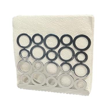 Imagem de Design de cesta de pão de metal e suporte de guardanapo, cestas de rolo de jantar para servir cesta de frutas armazenamento com mesa de cozinha hambúrguer de fast food (prata, porta-guardanapos)