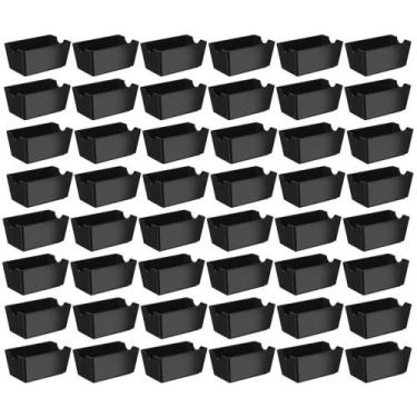 Imagem de Kit 48 Porta Sachês Pretos Molhos Chá Açúcar Sal Lanchonete Padaria Re