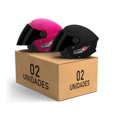 Imagem de Kit 2 Capacetes New Liberty 3 Aberto Viseira Fumê Pro Tork Masculino F
