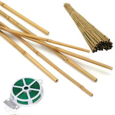 Imagem de HOPELF Pacote com 55 estacas de bambu para plantas de madeira para varas de jardim, suportes de plantas de madeira, bambu, treliça de bambu, artesanato, mais opções de tamanho 20 cm/12 polegadas/16 polegadas/2'/3'/4'/5'/6'