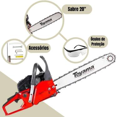 Imagem de Motosserra 2 Tempos a Gasolina Toyama TCS58F G2-20SN 54.5CC 13.500RPM Sabre 20" Profissional Corrente Oregon