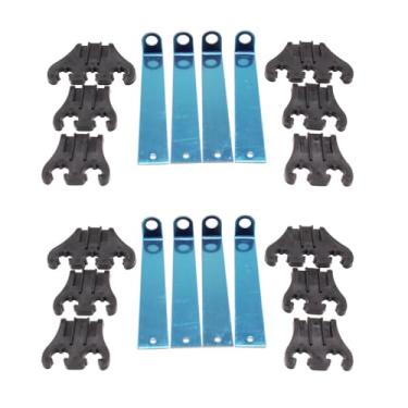 Imagem de 2 conjuntos de separadores de teares de vela de ignição universais cromados pretos para Chevy Ford 7/8/9 mm fio de ignição