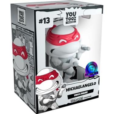 Imagem de Youtooz x Shopville: Coleção Teenage Mutant Ninja Turtles - Boneco de vinil preto e branco (Michelangelo) [Edição Limitada - 1000 Feito apenas!]