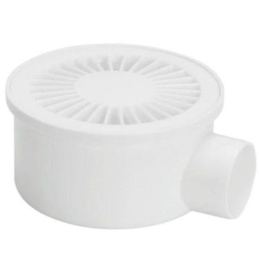 Imagem de Ralo Terraço Cilindrico Com Grelha Radial Branco 100x40mm Am - AMANCO