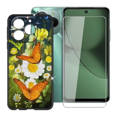 Imagem de Capa para celular BLU G54 (6,6 polegadas) + protetor de tela, capa à prova de choque, capa de silicone macio e TPU antiarranhões + vidro temperado para BLU G54 - Voando