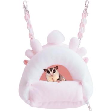 Imagem de Ninho de hamster, roupa de cama quente para hamster, mini cama para pendurar para animais de estimação, ninho de dormir, rede de degu, ninho de animais pequenos, cama de casa de hamster, mini