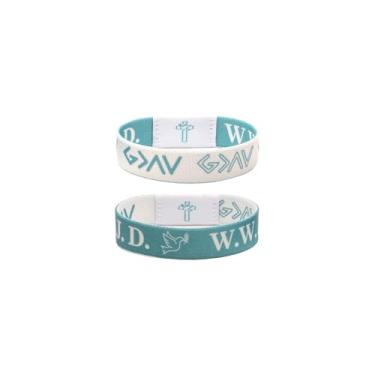 Imagem de Flvkev Pulseira de versículo bíblico diário escaneada para homens e mulheres, pulseira bíblica usável pulseiras escrituras cristãs católicas inspiradoras religiosas presentes de fé religiosa, 6.8, Sem