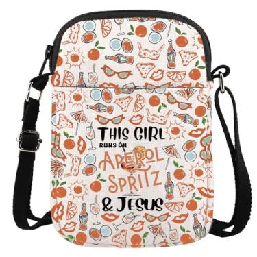 Imagem de Aperol Spritz Presente temático Italiano para Amantes de Coquetéis Aperol Spritz Bolsa tiracolo Presente Cristão Espiritual, Aperol Spritz Cr