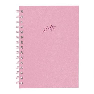 Imagem de Caderno Feminino 100 Fls Solid Glitter Rosa Claro 14x20
