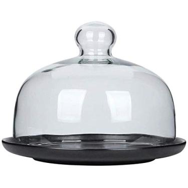Imagem de RVGOJHYF Suporte de bolo em forma de cúpula, servidor de chips e molho, capa transparente contra poeira bolo, biscoitos de frutas, cúpula de vidro, cobertura de preservação de alimentos, pode ser