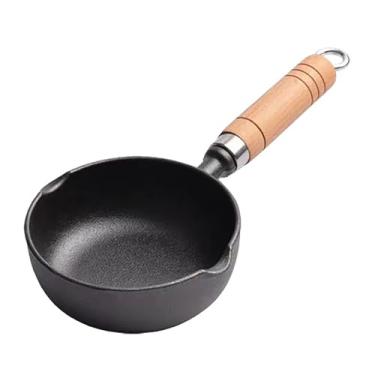 Imagem de Pan de Óleo Hot Pan Stick Aprofated Mini Oil Heating Pot com pico duplo para fritar ovos de bolinhos de ferro fundido 30cm 780g