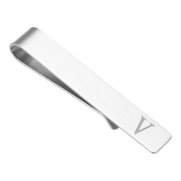 Imagem de PATIKIL Clipe de gravata inicial para homens, aço inoxidável, alfabeto, barra de gravata, clipes com letras A-Z com caixa de presente preta para gravatas regulares, casamento, dia dos pais, S (US 4