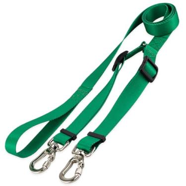 Imagem de Basic Pet Coleira Guia Dupla Para Cães Cachorro Adestramento Passeio Porte Grande Médio Pequeno (Verde, M)
