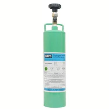 Imagem de Cilindro Garrafa para Transporte de Gás Refrigerante 1Kg - R12 R22 R134a (SEM REFRIGERANTE INCLUSO)
