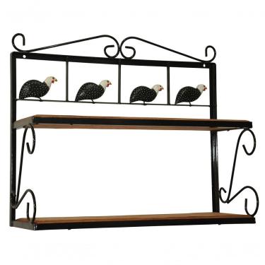 Imagem de Prateleira Cozinha Dupla Madeira Ferro Angolas Preto 50x60