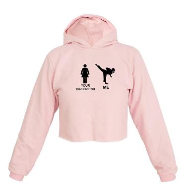 Imagem de Cropped Feminino Moletom Estampa You Girlfriend Flanela Moda-Feminino