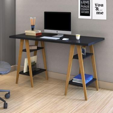 Imagem de Mesa Cavalete Mdf Madeira Pinus Home Office Minimalista