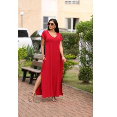 Imagem de Vestido longo  saruel - KAREN CONFECÇÕES, Vermelho, G2