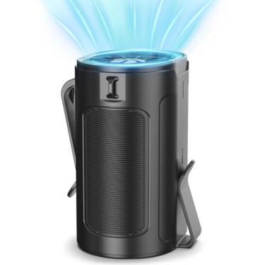 Imagem de Uluck Ventilador De Cintura, Portátil Com Fluxo Ar Potente 4 Velocidades E Clipe Duplo, Resfriamento Tempo Até 25 Horas, Cinto Para Pendurar No Pescoço Viagens, Depósito, Interno, Externo (Preto)