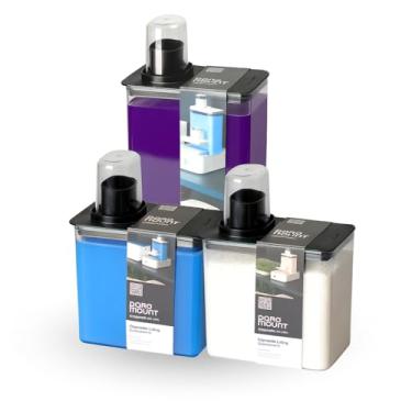 Imagem de Kit Dispenser de Lavanderia | Sabão Líquido | Sabão em pó | Amaciante | Produtos de limpeza | 1,3ml e 2,6ml | PRETO