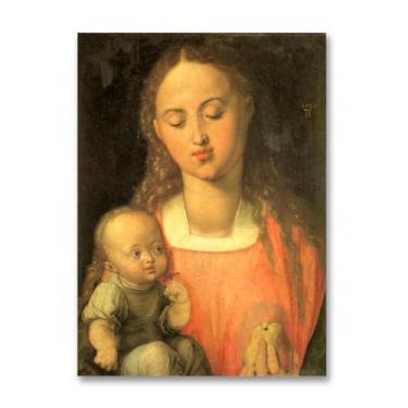 Imagem de Arte de parede famosa, reproduções de pintura a óleo "Madonna and Child", pôster moderno de arte de parede em tela grande, decoração de impressão em tela clássica 40 x 56 cm sem moldura
