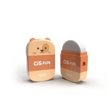 Imagem de Apontador + Borracha Fun Laranja - Cis