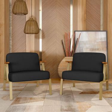 Imagem de Kit 2 Poltronas Coimbra Estilo Industrial Dourado/cinamomo/preto - M.a