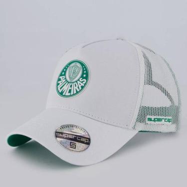Imagem de Boné Palmeiras Trucker Branco e Verde - Supercap, Único