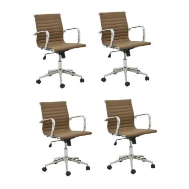 Imagem de Conjunto 4 Cadeiras Poliuretano Office Sevilha Rivatti Móveis Fendi