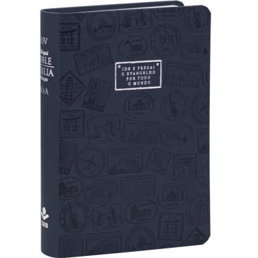 Imagem de Bíblia Bilíngue Português (NAA) - Inglês (ESV) - Azul - SBB