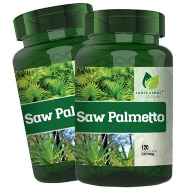 Imagem de 2 Potes Saw Palmetto 100% Puro Kit 240 Cáps - Fonte Verde